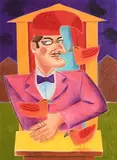 Mr Punch by Graham Knuttel, pastel, sold May 2019