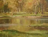Reflections by Maurice Canning Wilks, oil on board, offered May 2019