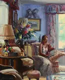 Quiet Time by Norman Teeling, oil on board, sold May 2019