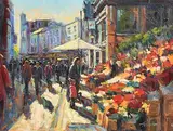Flower Sellers, Grafton Street by Norman Teeling, oil on board, sold May 2019