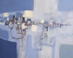 Brian Ferran, Blue Landscape, oil on board