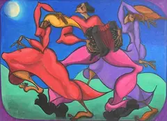 Katherine Liddy, Dancing the Night Away, pastel on paper