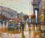 O'Connell Street, Dublin by Norman Teeling, oil on board, sold May 2019