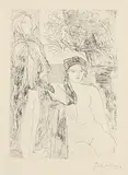 Pablo Picasso Spanish, Rembrandt et Deux Femmes, lithograph from a signed edition 1952