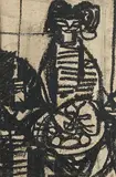 Colin Middleton, At the Table, mixed media on paper