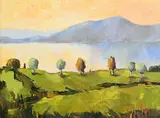 Lake Garda by Maria Luisa Menghini Italian, oil on canvas, sold May 2019