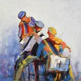 William Cunningham, The One Sheet of Music, oil on board