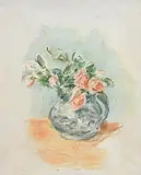 Stella Steyn, Flowers in a Glass Jug, oil on canvas