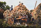Michael Hanrahan, Haymaking in Times Gone By, 2018, oil on canvas laid on board