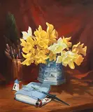Annemarie Bourke, Daffodil Day in the Studio