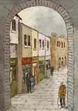 Tom Cullen, Merchants Arch, Temple Bar, Dublin, oil on canvas