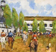 Des Murrie, The Horse Show, RDS, oil on board