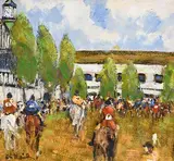 Des Murrie, The Horse Show, RDS, oil on board