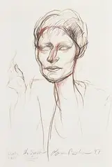 Brian Bourke Hrha Irish, The Smoker, 1997, coloured pencil