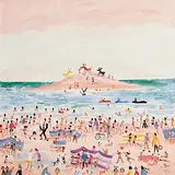 Donkeys by the Sea by Simeon Stafford, oil on canvas, sold Apr 2019