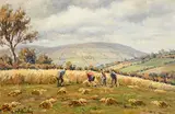 Charles McAuley, Harvesting in the Glens of Antrim, oil on canvas