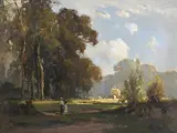 Harvesting by Frank McKelvey, c.1930, oil on canvas, offered Apr 2019