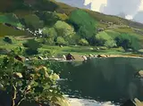Glendun River, Cushendun, Co Antrim by George K. Gillespie, oil on board, sold Apr 2019