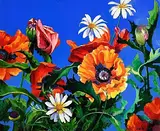 Kenneth Webb, Summer Poppies, oil on canvas
