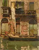 Vincenzo Irolli, Canal in Venice, oil on canvas
