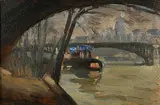 William John Leech, Tug on the River Thames, oil on board