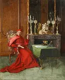 Georges Croegaert, Contemplation, oil on panel