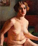 Roderic O'Conor, Seated Nude - (Renee Honta)(c.1923-26), oil on canvas