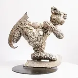 Patrick O'Reilly, Skating Bear, 2008, unique bronze with silver leaf