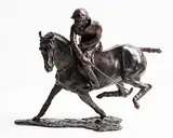 José Maria David French, Le Joueur de Polo, bronze sculpture - signed & numbered 4/8