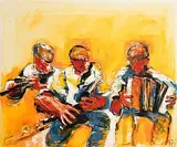 John B. Vallely, Three Musicians, oil on canvas