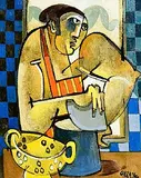 Geoffrey Key, Cook with Yellow Colander, 2016, oil on canvas