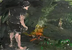 Sven Kroner German, Camp Fire, 1998, oil on paper