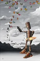 Michael Summers American, Flight of Fantasy, oil on board
