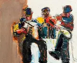 John B. Vallely, The Trad Session, oil on canvas