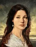 Ken Hamilton, Girl with Pearl Earrings, oil on board