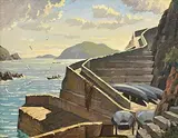 Seán O'Connor, The Pier, Dunquin, Co Kerry, oil on board
