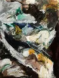 Rushing River by Barrie Cooke, 1967, oil on board, sold Apr 2019