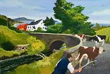 James MacIntyre, Herding them Home, oil on board