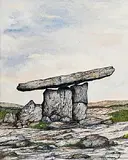 John Verling, Poul na Brone Dolmen, 1982, tempera and mixed media on paper