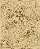Evie Hone, Study for The Deposition, 1953, mixed media on paper
