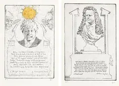 Alexander Massouras, Boris Johnson and David Cameron, pair of artist proof etchings aside from an edition of 100