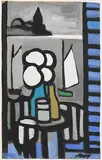 Still Life and Landscape by Markey Robinson, gouache on card, sold Mar 2019