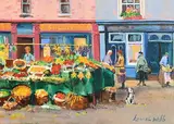 Kenneth Webb, Market Stall, The Liberties, oil on canvas