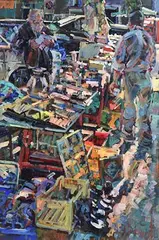 Arthur K. Maderson, Marche de Puce (the Flea Market), mixed media
