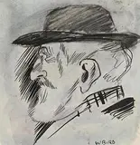 Portrait of a Man, Illustrated for Punch Magazine, W Bird was his Pseudonym by Jack Butler Yeats, pen & wash, sold Mar 2019