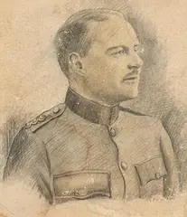 Sarah Purser, Gentleman in Uniform, pencil drawing