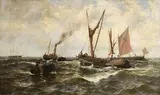 Headwind and Ebb Tide off Shearness by Thomas Rose Miles, oil on canvas, offered Mar 2019
