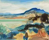 Heading for Achill by Markey Robinson, gouache on card, sold Mar 2019