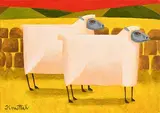 Ewe Two by Graham Knuttel, oil on canvas, sold Mar 2019