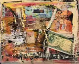 Lady by John Kingerlee, oil, collage and mixed media on board, offered Mar 2019